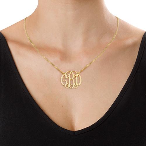 Monogram Necklace in Gold Plating