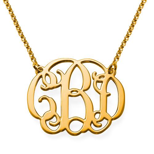 Monogram Necklace in Gold Plating