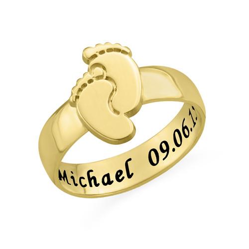 My Little Feet Ring with Inner Engraving & 18k Gold Plating