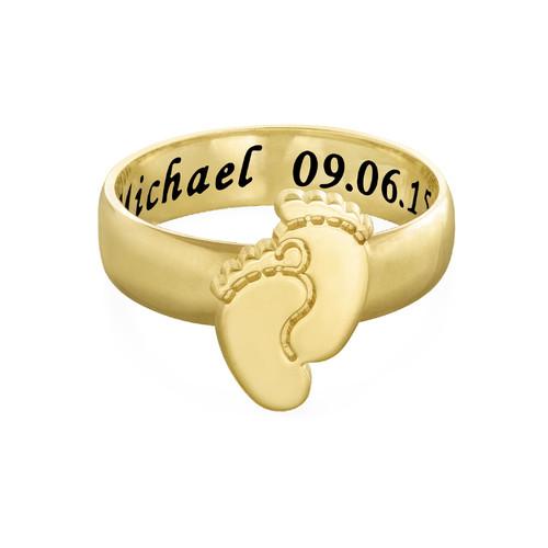 My Little Feet Ring with Inner Engraving & 18k Gold Plating