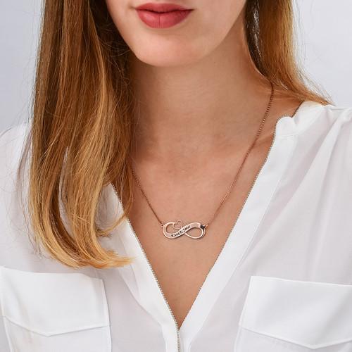 Forever Love Necklace with Heart Rose Gold Plated