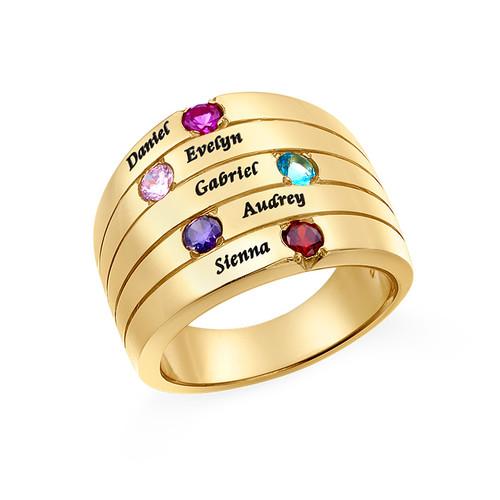 Ring Pure Love Gold Plated with 5 Stones