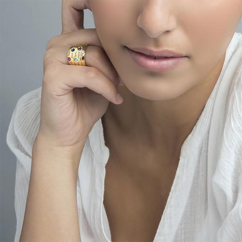 Ring Pure Love Gold Plated with 5 Stones