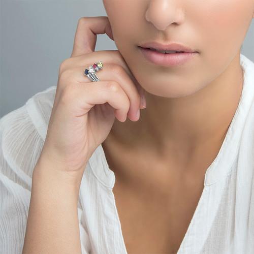Ring Pure Love in Silver with 4 Stones