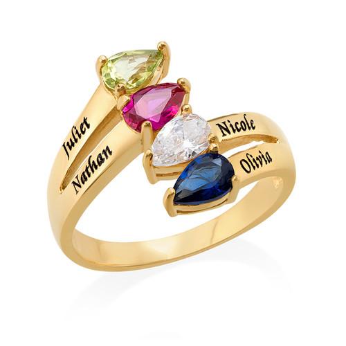 Ring Pure Love Gold Plated with 4 Stones