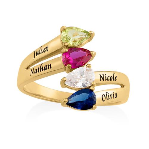 Ring Pure Love Gold Plated with 4 Stones