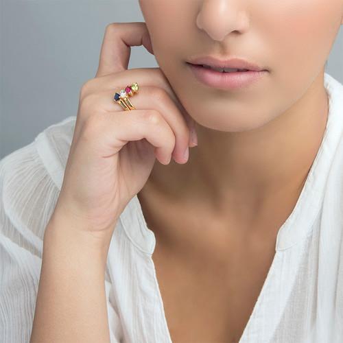 Ring Pure Love Gold Plated with 4 Stones