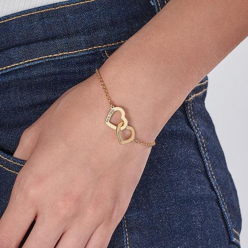 Connected Hearts Adjustable Bracelet with 18k Gold Plating