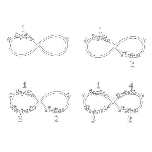Forever Love Necklace Sterling Silver 3-4 names