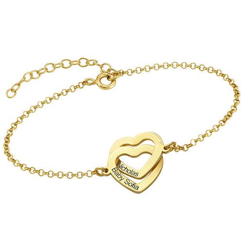 Connected Hearts Adjustable Bracelet with 18k Gold Plating