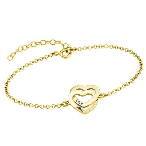 Connected Hearts Adjustable Bracelet with 18k Gold Plating