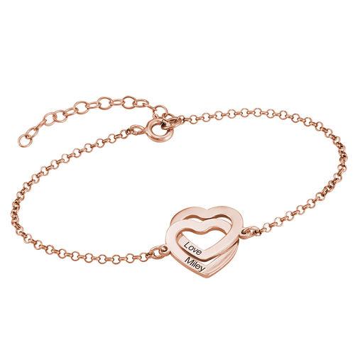 Connected Hearts Adjustable Bracelet with 18k Rose Gold Plating
