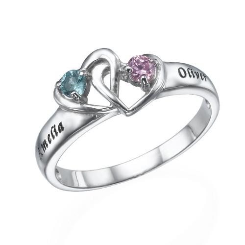 Connected Hearts Ring in Silver