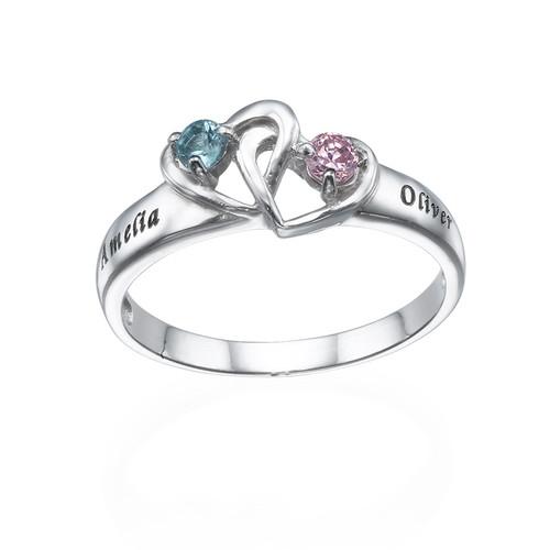 Connected Hearts Ring in Silver