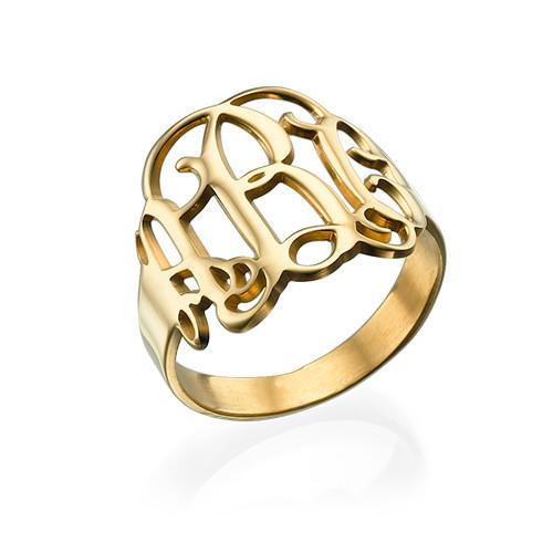Monogram Ring with 18k Gold Plating