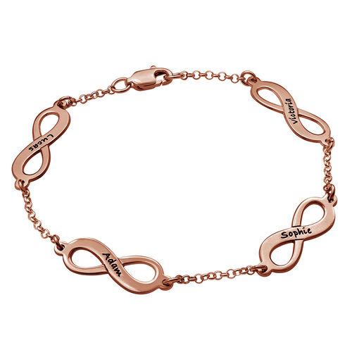 Forever Love Multiple Infinity Bracelet with Rose Gold Plating