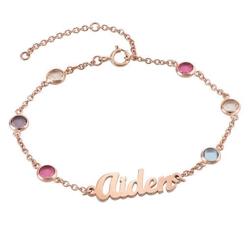 Rainbow Name Bracelet in Rose Gold Plating
