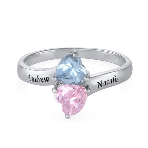 Our Hearts Name Ring in Silver