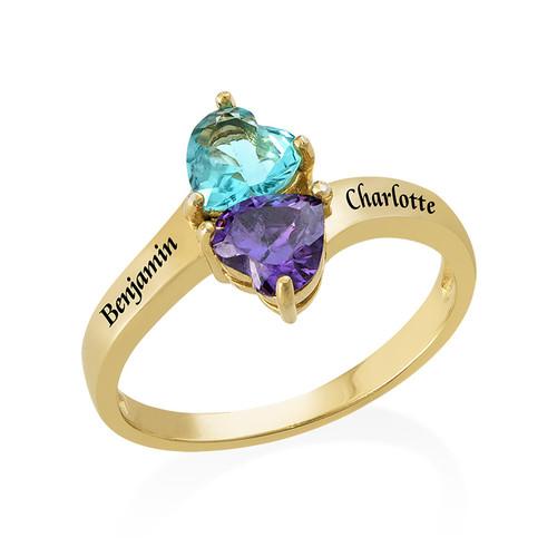 Our Hearts Name Ring in 18k Gold Plating