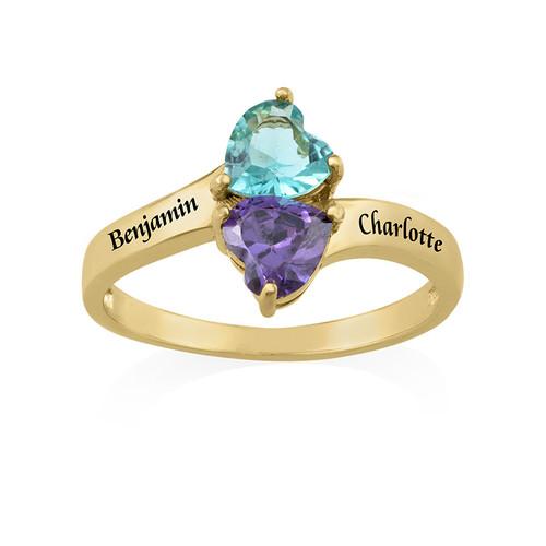 Our Hearts Name Ring in 18k Gold Plating