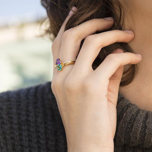 Our Hearts Name Ring in 18k Gold Plating