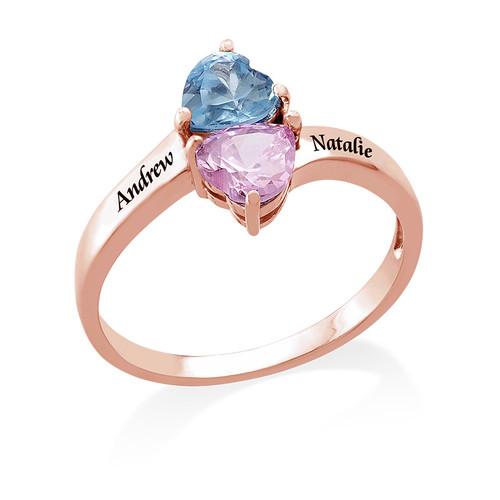 Our Hearts Name Ring in 18k Rose Gold Plating