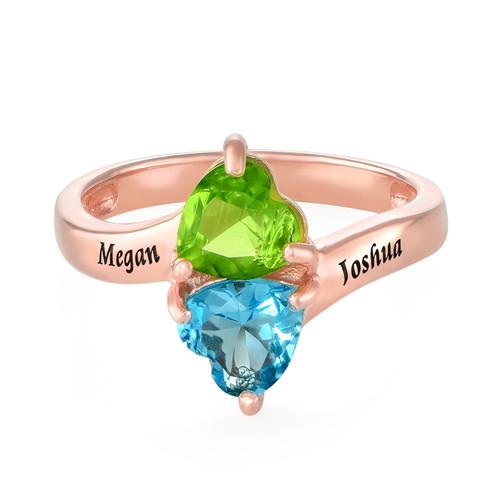Our Hearts Name Ring in 18k Rose Gold Plating