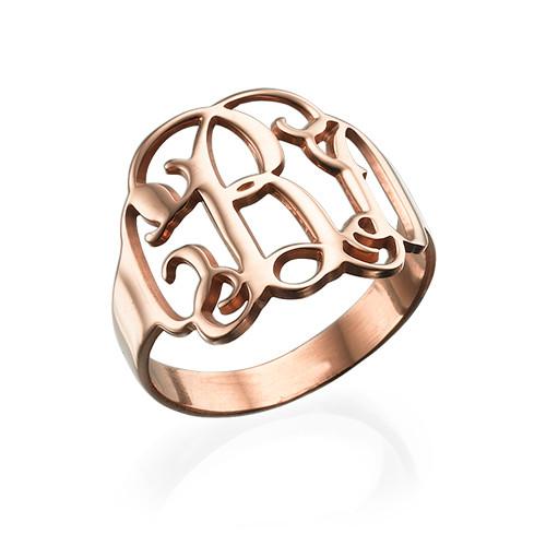 Monogram Ring with 18k Rose Gold Plating
