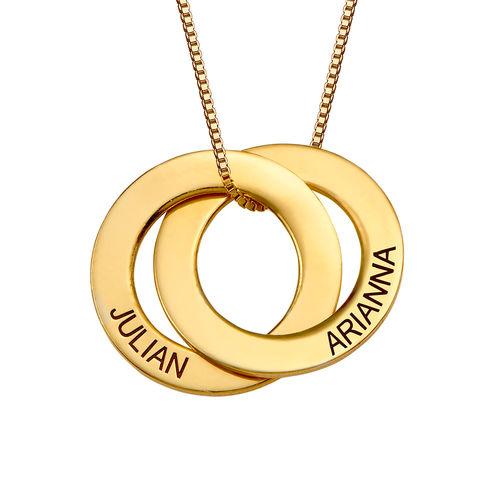 Locked Circles 2 Discs Necklace Gold Plated