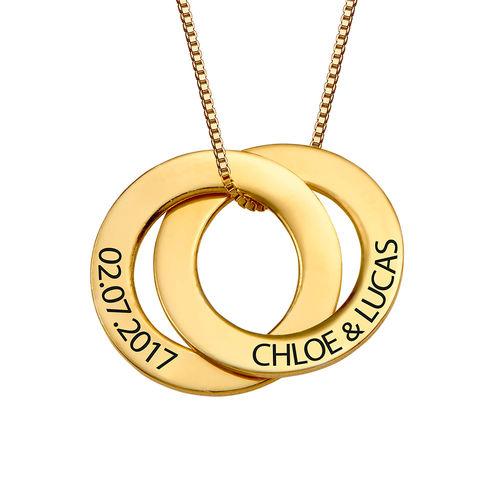 Locked Circles 2 Discs Necklace Gold Plated