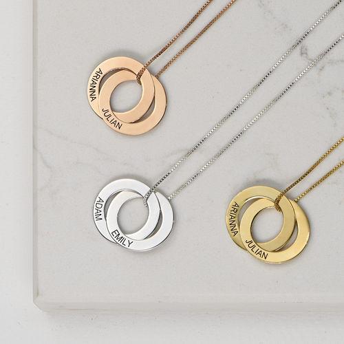 Locked Circles 2 Discs Necklace Gold Plated