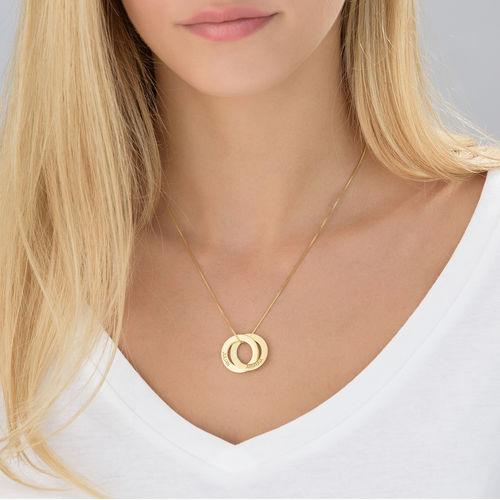 Locked Circles 2 Discs Necklace Gold Plated