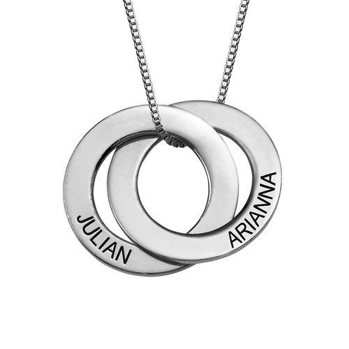 Locked Circles 2 Discs Necklace Sterling Silver