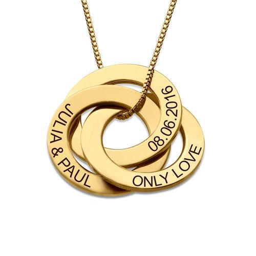Locked Circles 3 Discs Necklace Gold Plated