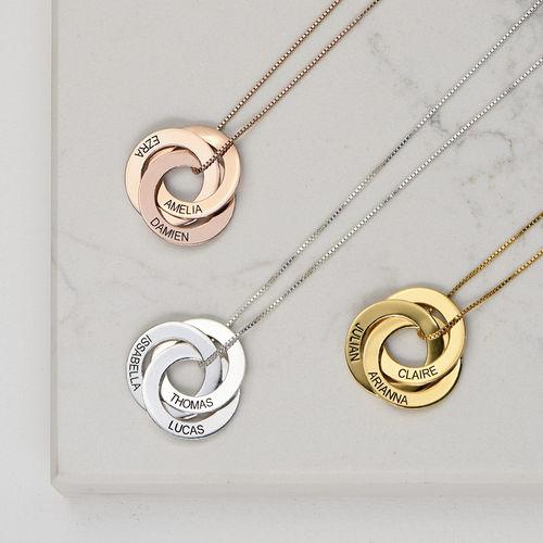 Locked Circles 3 Discs Necklace Gold Plated