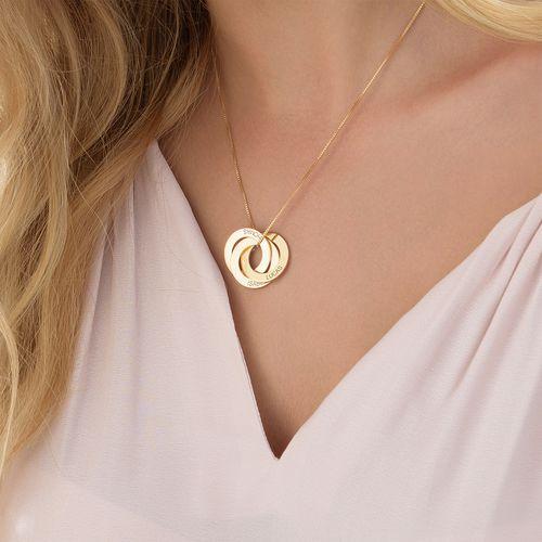 Locked Circles 3 Discs Necklace Gold Plated