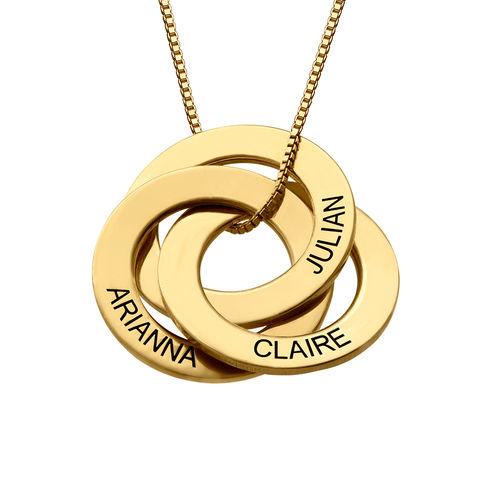 Locked Circles 3 Discs Necklace Gold Plated