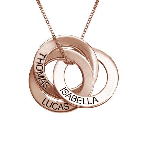 Locked Circles 3 Discs Necklace Rose Gold Plated