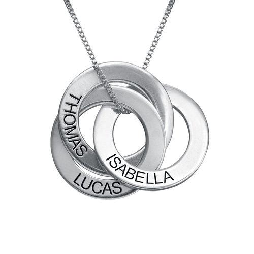 Locked Circles 3 Discs Necklace Sterling Silver