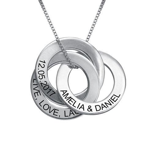 Locked Circles 3 Discs Necklace Sterling Silver