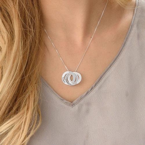 Locked Circles 3 Discs Necklace Sterling Silver