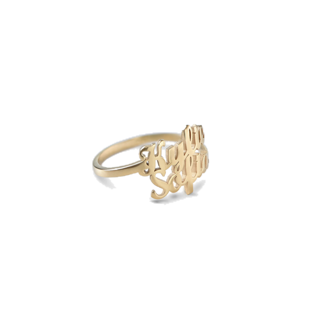 My Crush Ring Two Names Gold Plated
