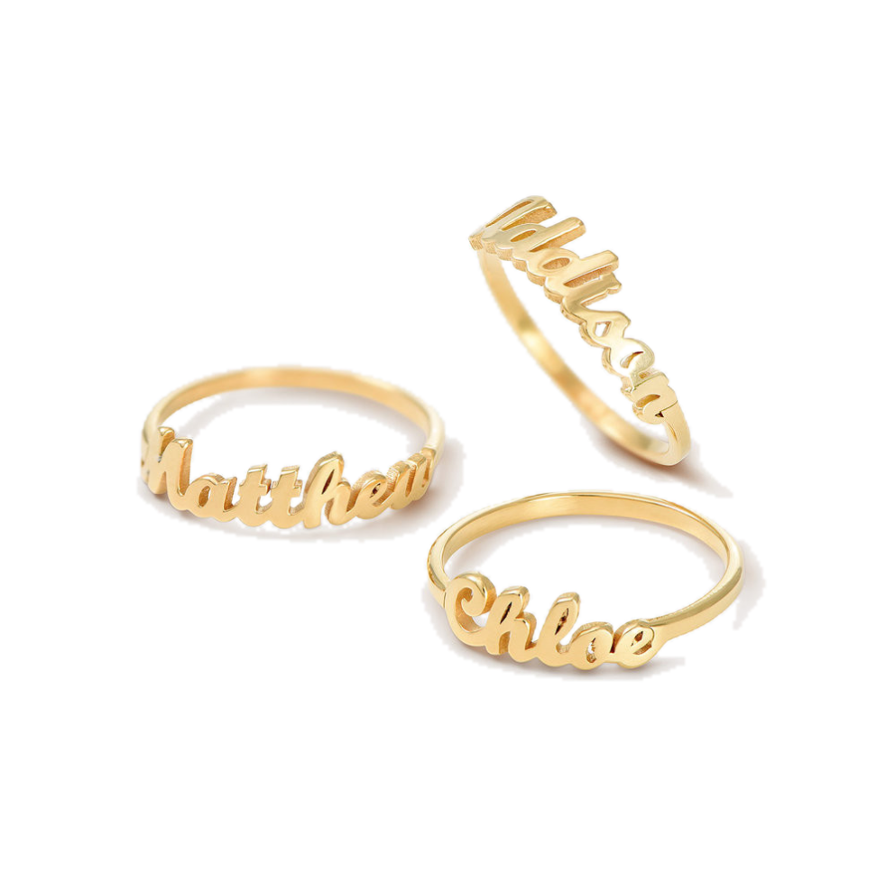 My Crush Ring One Name Gold Plated