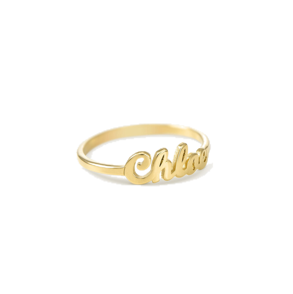 My Crush Ring One Name Gold Plated