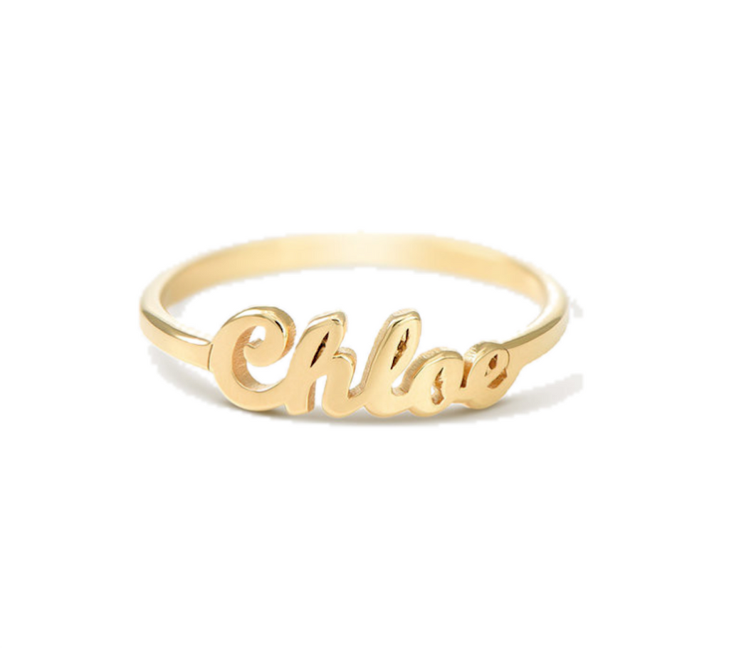 My Crush Ring One Name Gold Plated