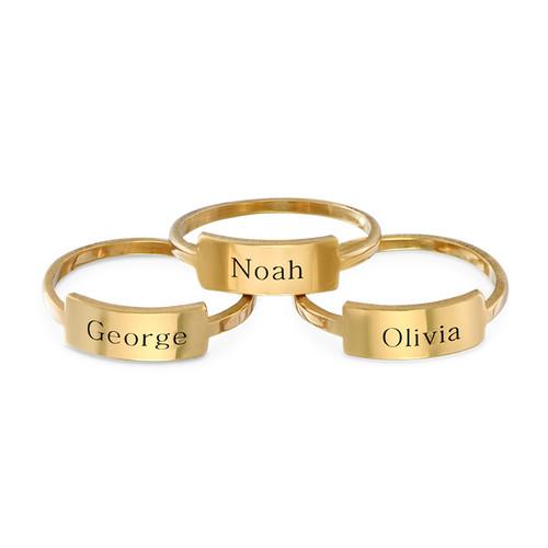 Classic Nameplate Ring in 18k Gold Plating