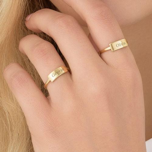 Classic Nameplate Ring in 18k Gold Plating