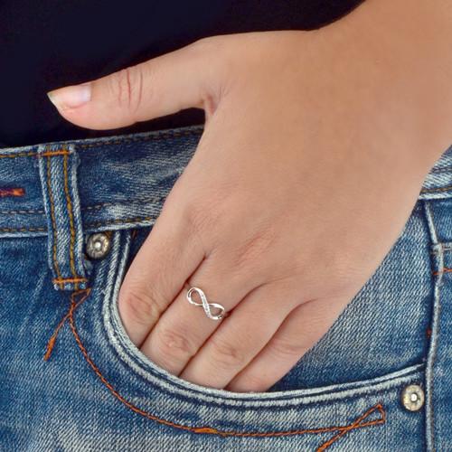 Forever Love Silver Ring with Cubic Zirconia