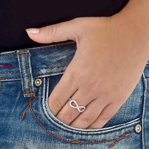 Forever Love Sterling Silver Ring with Cubic Zirconia