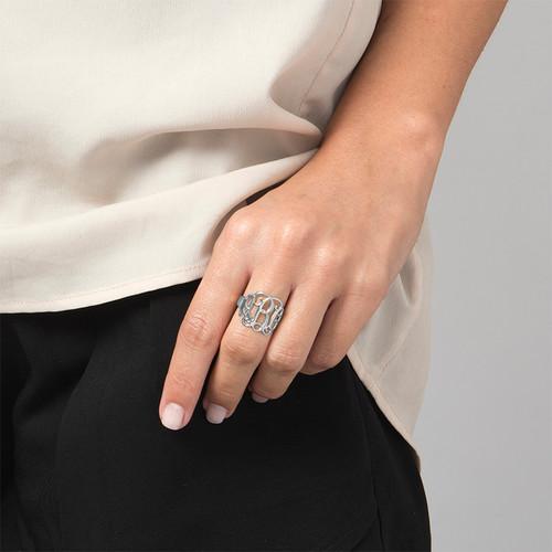 Monogram Ring in Silver